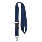 Lanyard promocional barato de poliéster com fivela Regular Plus cor azul