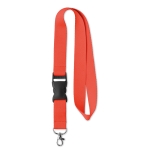 Lanyard promocional barato de poliéster com fivela Regular Plus cor vermelho