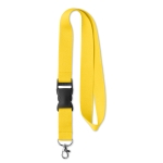 Lanyard promocional barato de poliéster com fivela Regular Plus cor amarelo