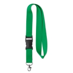 Lanyard promocional barato de poliéster com fivela Regular Plus cor verde