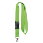 Lanyard promocional barato de poliéster com fivela Regular Plus cor verde-lima