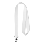 Lanyard de plástico reciclado impresso a cor bem garrida rPET Sublim cor branco