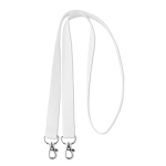 Lanyard de fecho duplo de poliéster para sublimação Duo Sublim cor branco