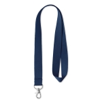 Lanyards promocionais de poliéster com o logótipo tecido Woven cor azul