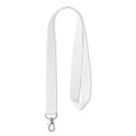 Lanyards promocionais de poliéster com o logótipo tecido Woven cor branco