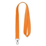 Lanyards promocionais de poliéster com o logótipo tecido Woven cor cor-de-laranja