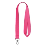 Lanyards promocionais de poliéster com o logótipo tecido Woven cor cor-de-rosa