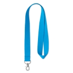 Lanyards promocionais de poliéster com o logótipo tecido Woven cor azul-claro