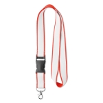 Lanyards de poliéster com revestimento de cetim e fivela Double Plus cor vermelho