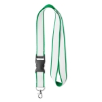 Lanyards de poliéster com revestimento de cetim e fivela Double Plus cor verde