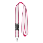 Lanyards de poliéster com revestimento de cetim e fivela Double Plus cor cor-de-rosa