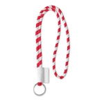 Lanyards tubulares de 0,7 cm com etiqueta impressa Tube Stripes cor vermelho