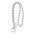 Lanyards tubulares de 0,7 cm com etiqueta impressa Tube Stripes cor branco