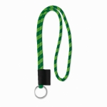 Lanyards tubulares de 0,7 cm com etiqueta impressa Tube Stripes cor verde