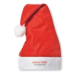 Gorro de Pai Natal publicitário com logotipo Santa cor vermelho vista principal terceira vista