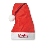 Gorro de Pai Natal publicitário com logotipo Santa cor vermelho segunda vista principal