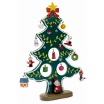 Pequena árvore de Natal decorativa com 12 enfeites Natalício Pai Natal cor verde