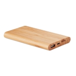 Bateria externa personalizada de bambu 4.000 mAh Powercard Bamboo cor madeira