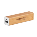 Powerbank de bambu impresso ou gravado 2.200 mAh Bamboo cor madeira vista principal