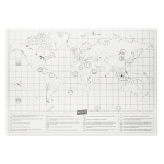 Mapa do mundo em papel para raspar para presente 42x30cm Voyager cor bege segunda vista