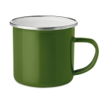 Caneca vintage de metal com borda prateada de 350ml Classic cor verde