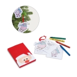 Set infantil de desenhos cartão e lápis de cera para colorir Santa varias cores