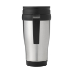 Caneca isotérmica aço com interior em plástico 400ml Barista cor preto vista traseira