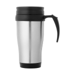 Caneca isotérmica aço com interior em plástico 400ml Barista cor preto vista frontal