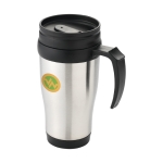 Caneca isotérmica aço com interior em plástico 400ml Barista cor preto vista impressão tampografia