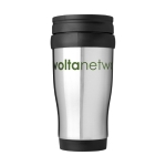 Caneca isotérmica aço com interior em plástico 400ml Barista cor preto segunda vista com logo