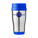 Caneca isotérmica aço com interior em plástico 400ml Barista cor azul vista com logo