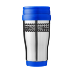 Caneca isotérmica aço com interior em plástico 400ml Barista cor azul segunda vista com logo