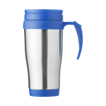 Caneca isotérmica aço com interior em plástico 400ml Barista cor azul vista frontal