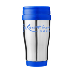 Caneca isotérmica aço com interior em plástico 400ml Barista cor azul segunda vista com logo