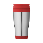 Caneca isotérmica aço com interior em plástico 400ml Barista cor vermelho vista traseira