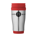 Caneca isotérmica aço com interior em plástico 400ml Barista cor vermelho vista com logo