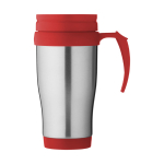 Caneca isotérmica aço com interior em plástico 400ml Barista cor vermelho vista frontal