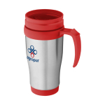 Caneca isotérmica aço com interior em plástico 400ml Barista cor vermelho vista impressão tampografia