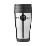 Caneca isotérmica aço com interior em plástico 400ml Barista cor cinzento vista com logo