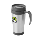 Caneca isotérmica aço com interior em plástico 400ml Barista cor cinzento vista impressão tampografia