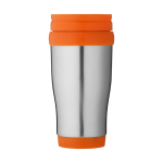 Caneca isotérmica aço com interior em plástico 400ml Barista cor cor-de-laranja vista traseira