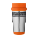 Caneca isotérmica aço com interior em plástico 400ml Barista cor cor-de-laranja segunda vista com logo