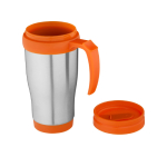 Caneca isotérmica aço com interior em plástico 400ml Barista cor cor-de-laranja