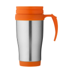 Caneca isotérmica aço com interior em plástico 400ml Barista cor cor-de-laranja vista frontal