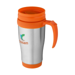 Caneca isotérmica aço com interior em plástico 400ml Barista cor cor-de-laranja vista impressão tampografia