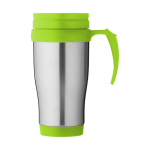 Caneca isotérmica aço com interior em plástico 400ml Barista cor verde-lima vista frontal