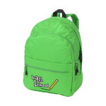 Mochila publicitária de estilo juvenil em várias cores Teens cor verde-claro vista impressão serigrafia