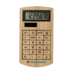 Calculadora com logotipo fabricada em bambu de 8 dígitos Bamboo vista principal