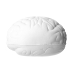 Bola anti-stress personalizada em forma de cérebro Einstein cor branco vista lateral