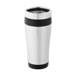 Copo térmico personalizado económica em aço e plástico 410ml Inox Colors cor preto segunda vista frontal